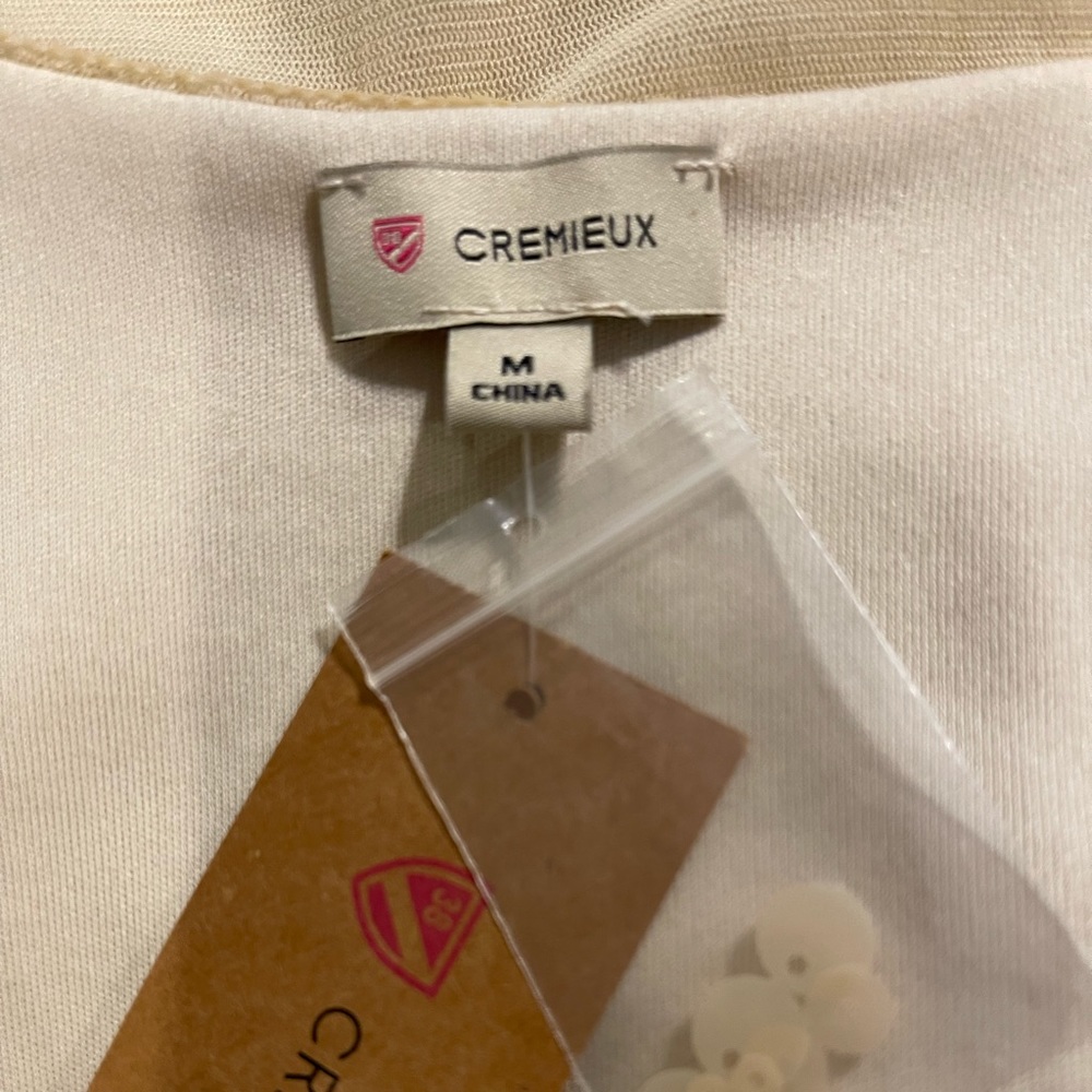 Cremieux Cream Sequined Dress M FREE SHIP - Picture 4 of 5